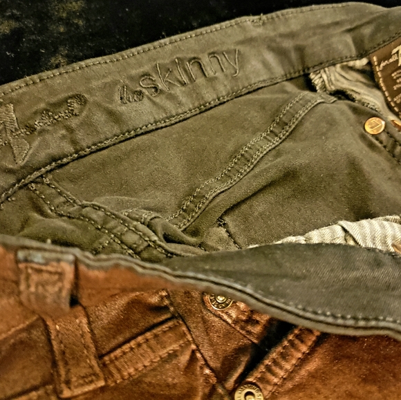 7 for All Mankind The Skinny Coated Jeans - Metallic Bronze/Brown - 24 - Picture 12 of 12
